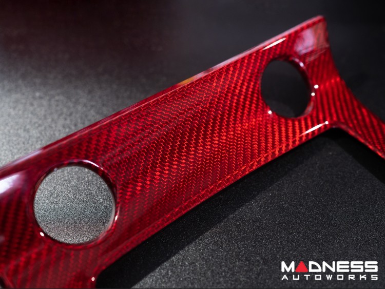 Jaguar FType Carbon Fiber Center Console Trim Carbon Fiber Red